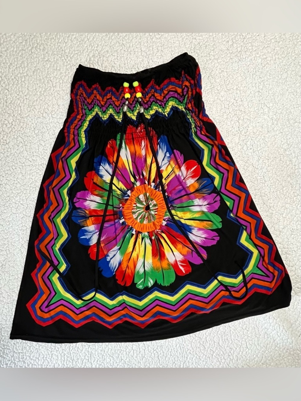 Black Multicolor Strapless Floral Sundress - Picture 3 of 10